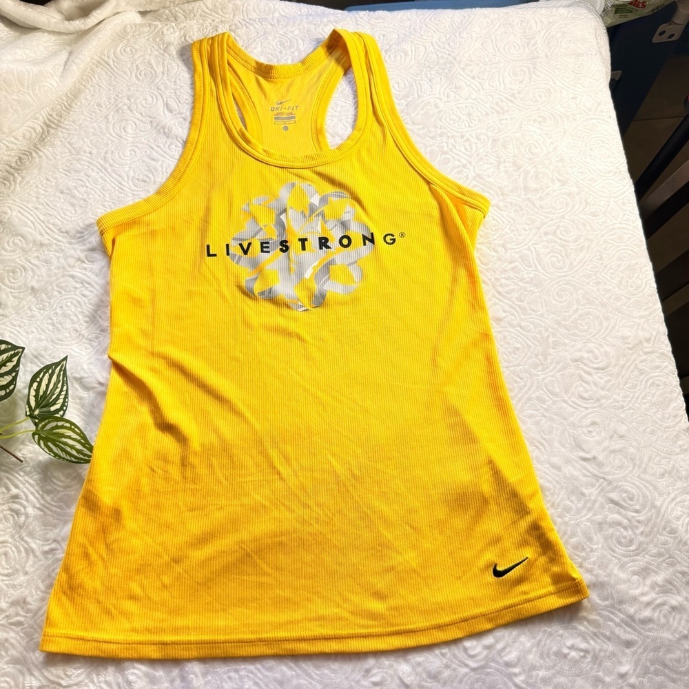 Nike Dri-Fit LIVESTRONG Yellow Racerback Tank Top L